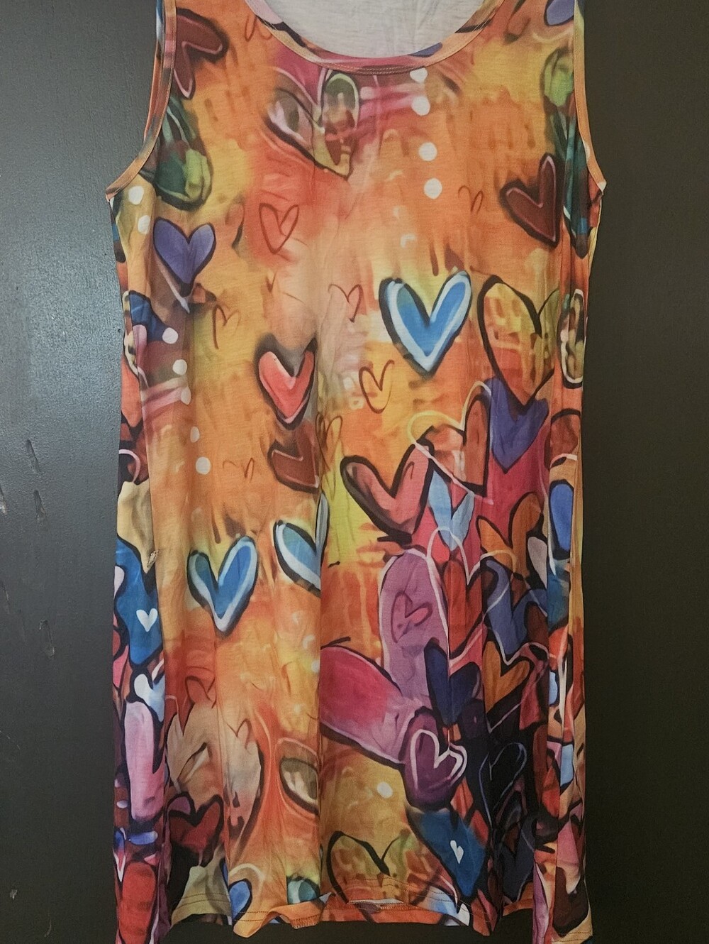 MISSLOOK Multicolor Heart Print Midi Dress - Orange Base